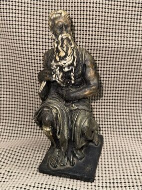 Moses Crafted From Coal Figurine